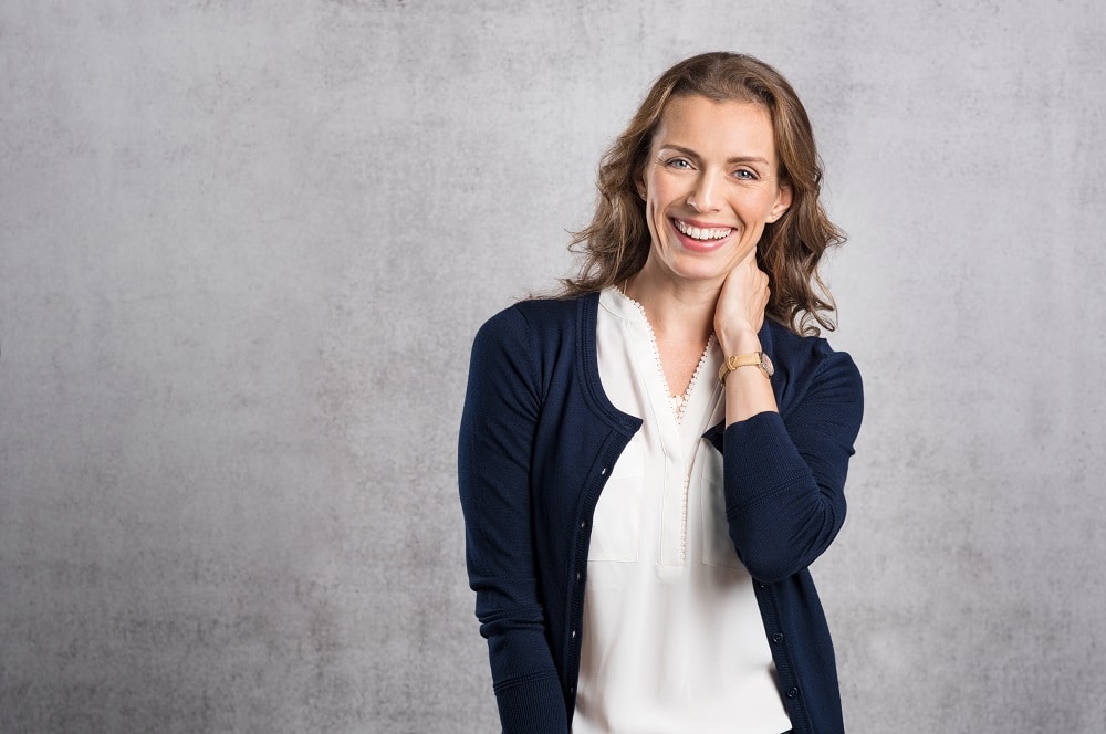 Middle aged woman smiling